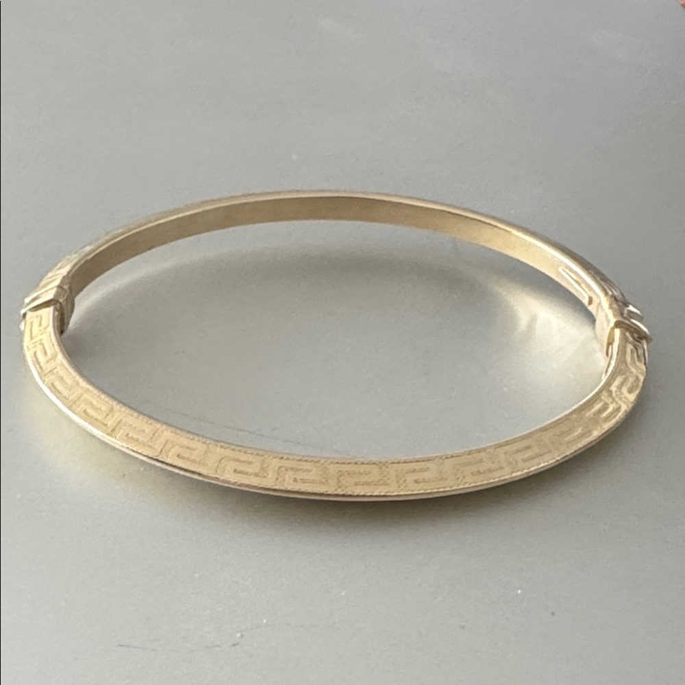 MIA FIORE Gold Plated 925 Sterling Silver Greek Key Dyadema Bangle Bracelet - Picture 6 of 15